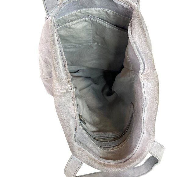 Beryll Gray Suede Tote Bag #159R - Picture 3 of 7